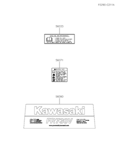 Label Diagram and Parts List for FR730V-HS05  Cub Cadet Lawn Tractor
